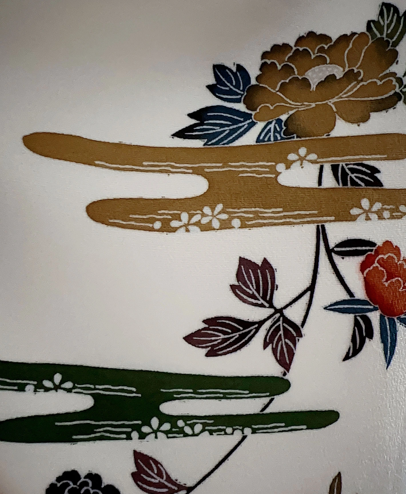 白色 白系 型染め 手描き 牡丹 花草 亀甲 訪問着レンタル - 画像 9