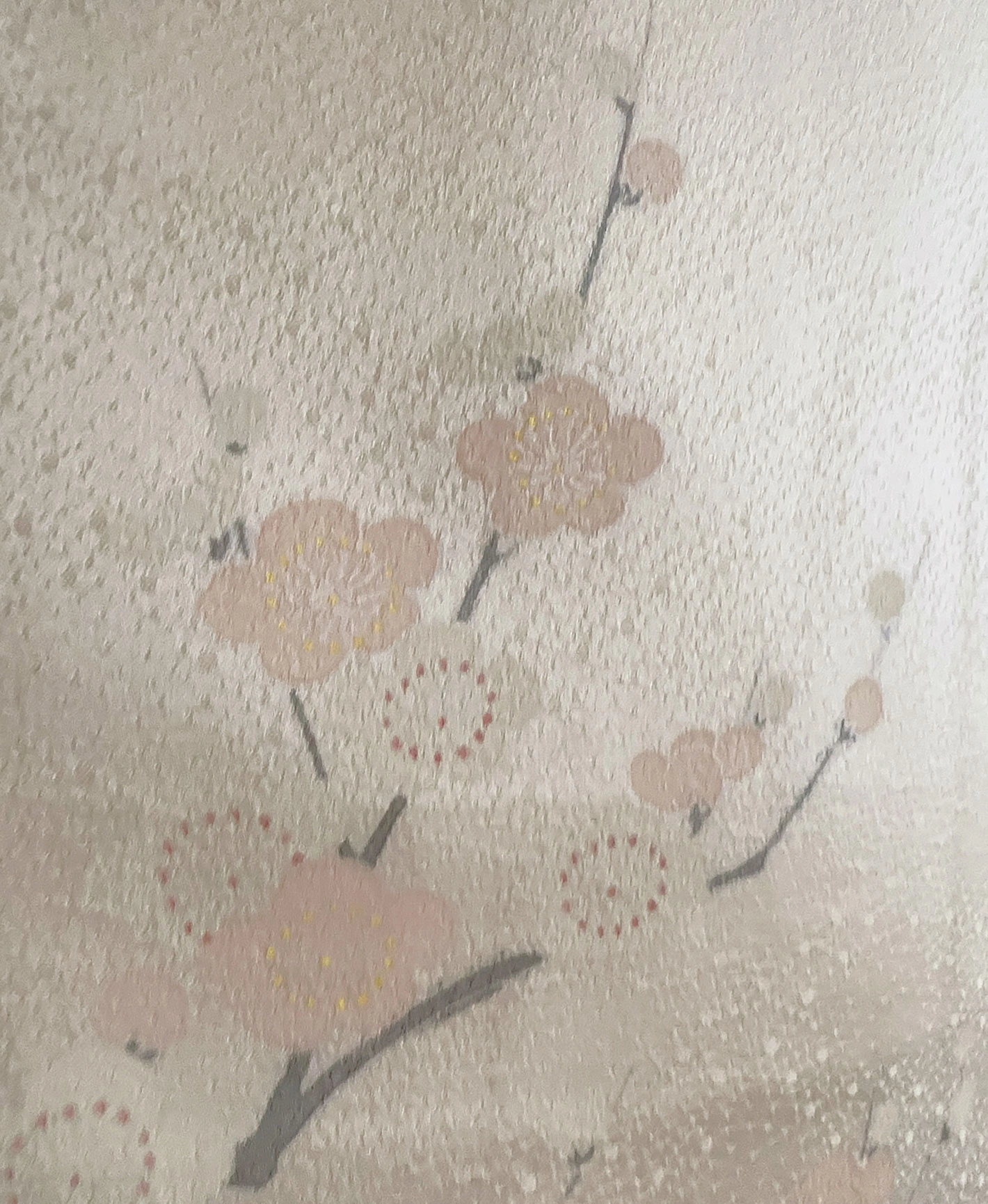 生成り色 白系 手描き 友禅 御所車 吉祥花 訪問着レンタル - 画像 6