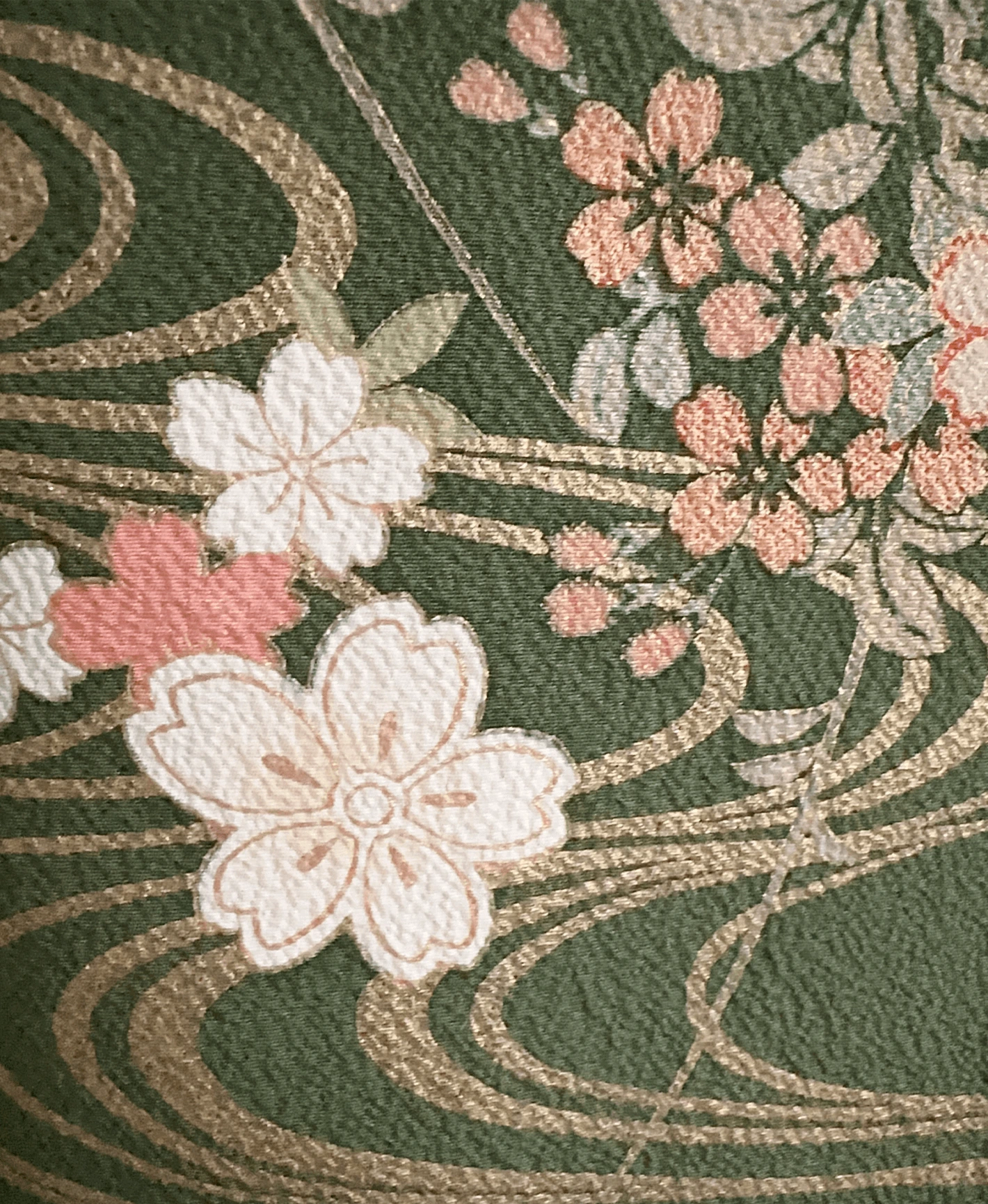 薄紅梅 ピンク系 暈し染め 金彩 牡丹 桜 流水 訪問着レンタル - 画像 6