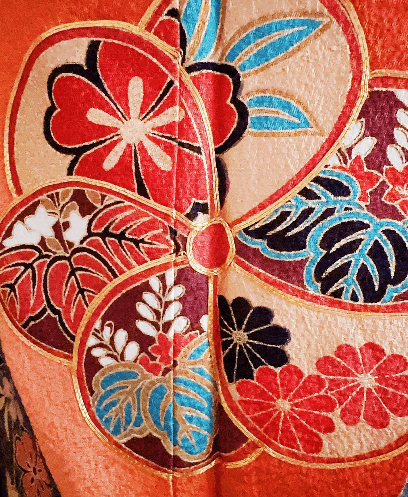 緋色 赤系 暈し染め 駒刺繍 金彩 鳳凰 枝垂れ桜 振袖レンタル - 画像 6