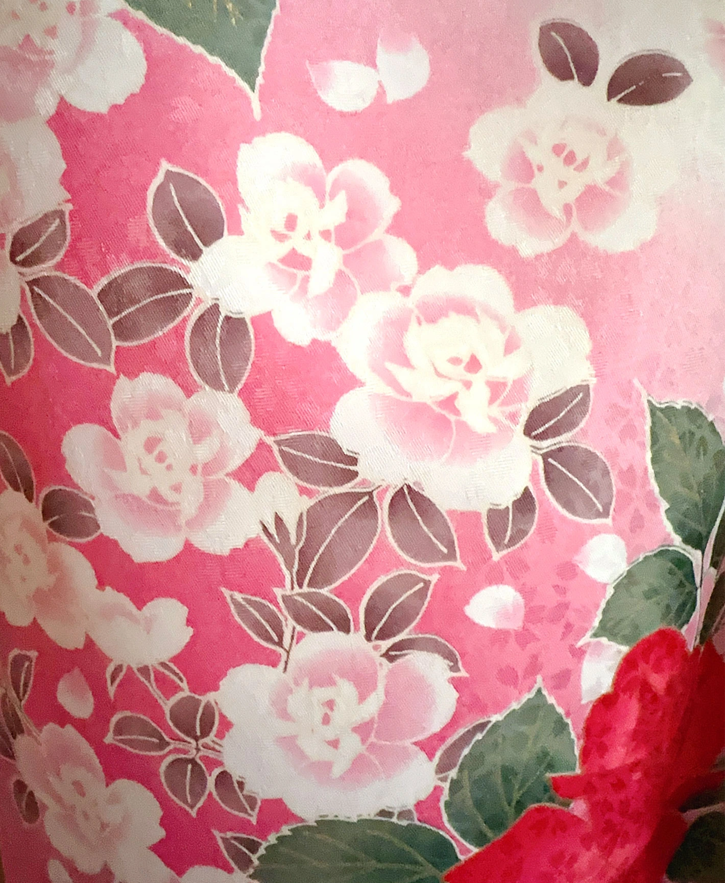 白色 ピンク系 暈し染め 薔薇 花吹雪 振袖レンタル - 画像 7