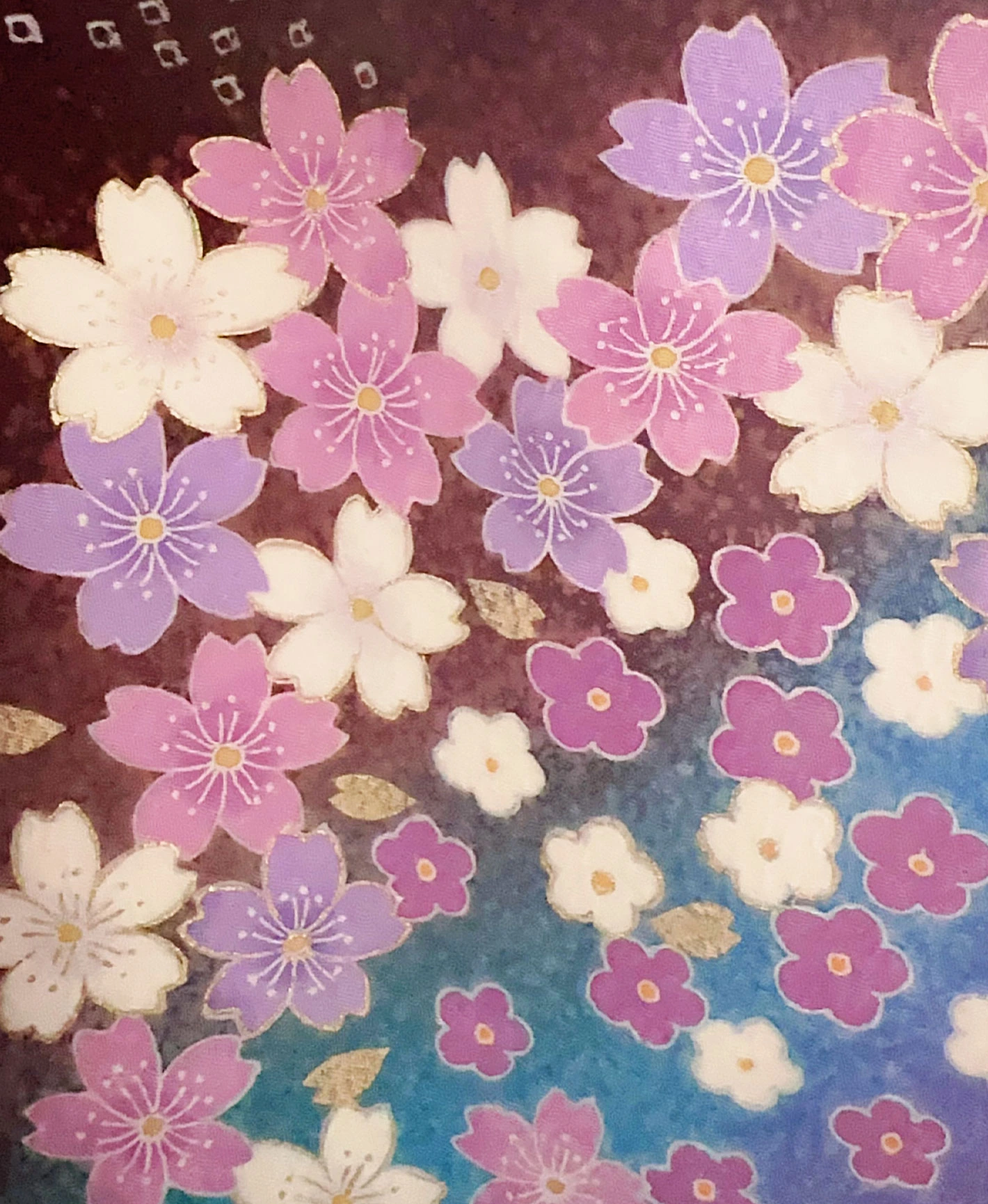 赤墨 黒系 暈し染め 手描き 垂枝れ桜 花吹雪 振袖レンタル - 画像 7