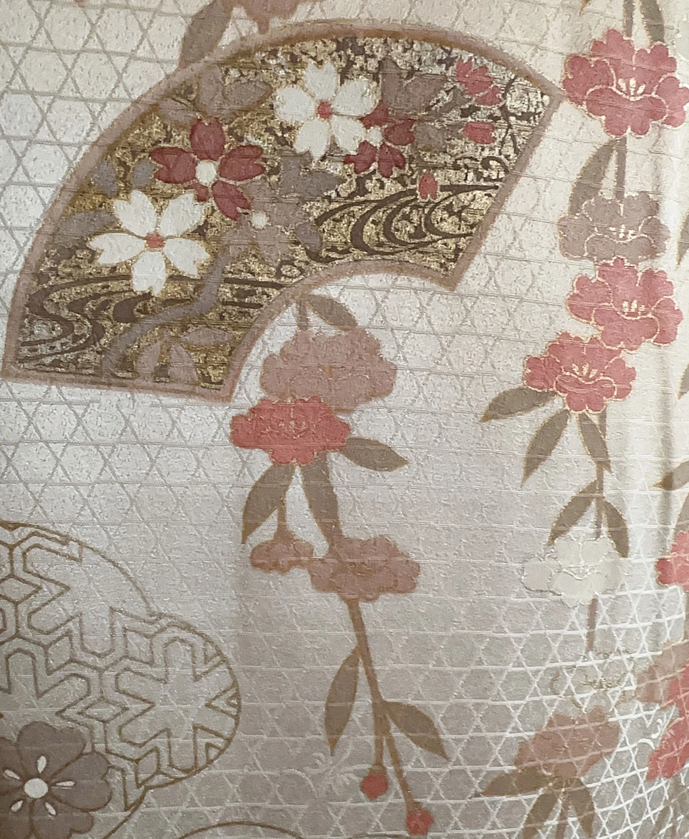 淺黃 黃色系 暈し染め 金銀彩 地紙枝垂れ花文 訪問着レンタル - 画像 7
