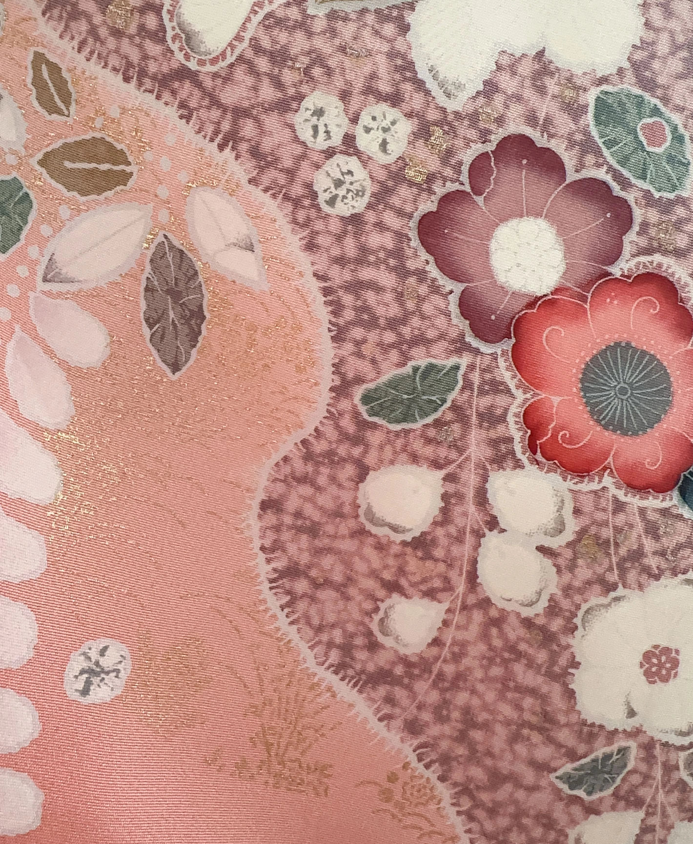 甚三紅 ピンク系 暈し染 金彩 道長花文 訪問着レンタル - 画像 9