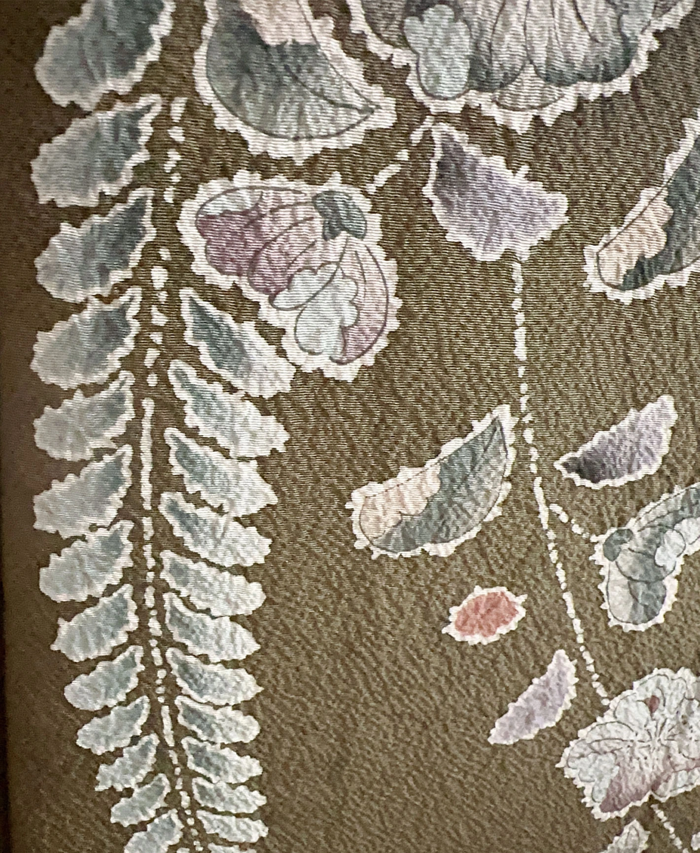 青白橡 緑系 暈し染め 絞り 辻が花 訪問着レンタル - 画像 7