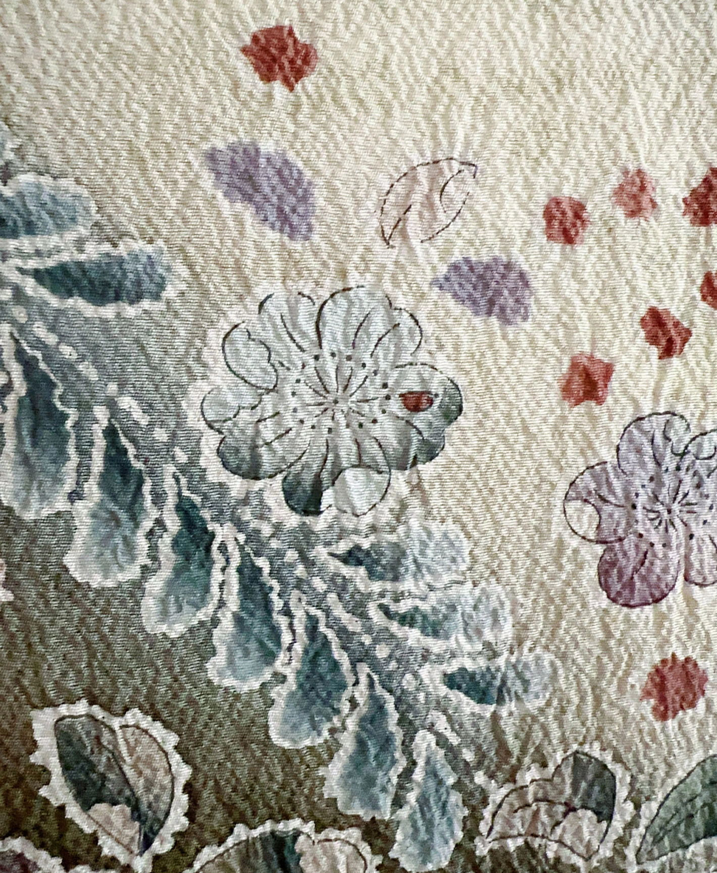 青白橡 緑系 暈し染め 絞り 辻が花 訪問着レンタル - 画像 8