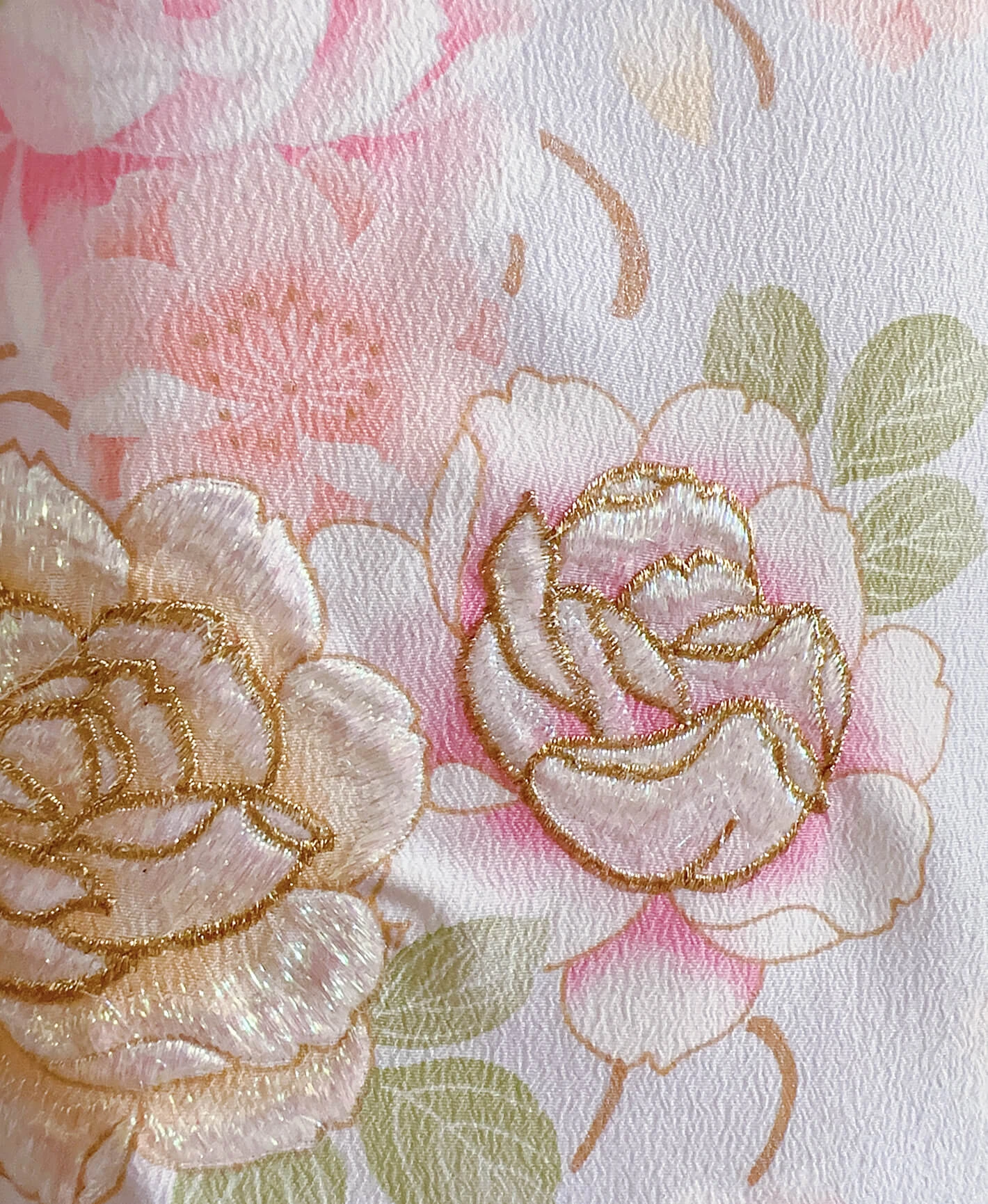 紫水晶色 紫系 灰系 暈し染め 刺繍 花草 訪問着 - 画像 6