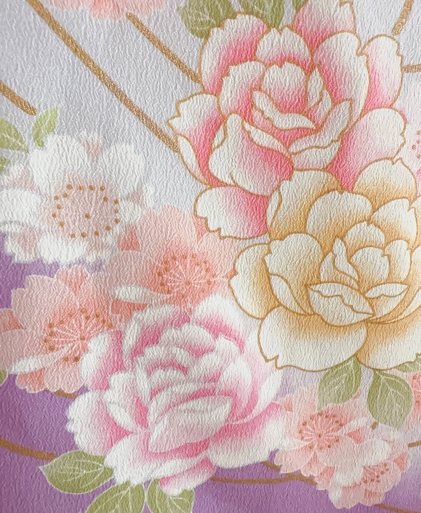 紫水晶色 紫系 灰系 暈し染め 刺繍 花草 訪問着 - 画像 8