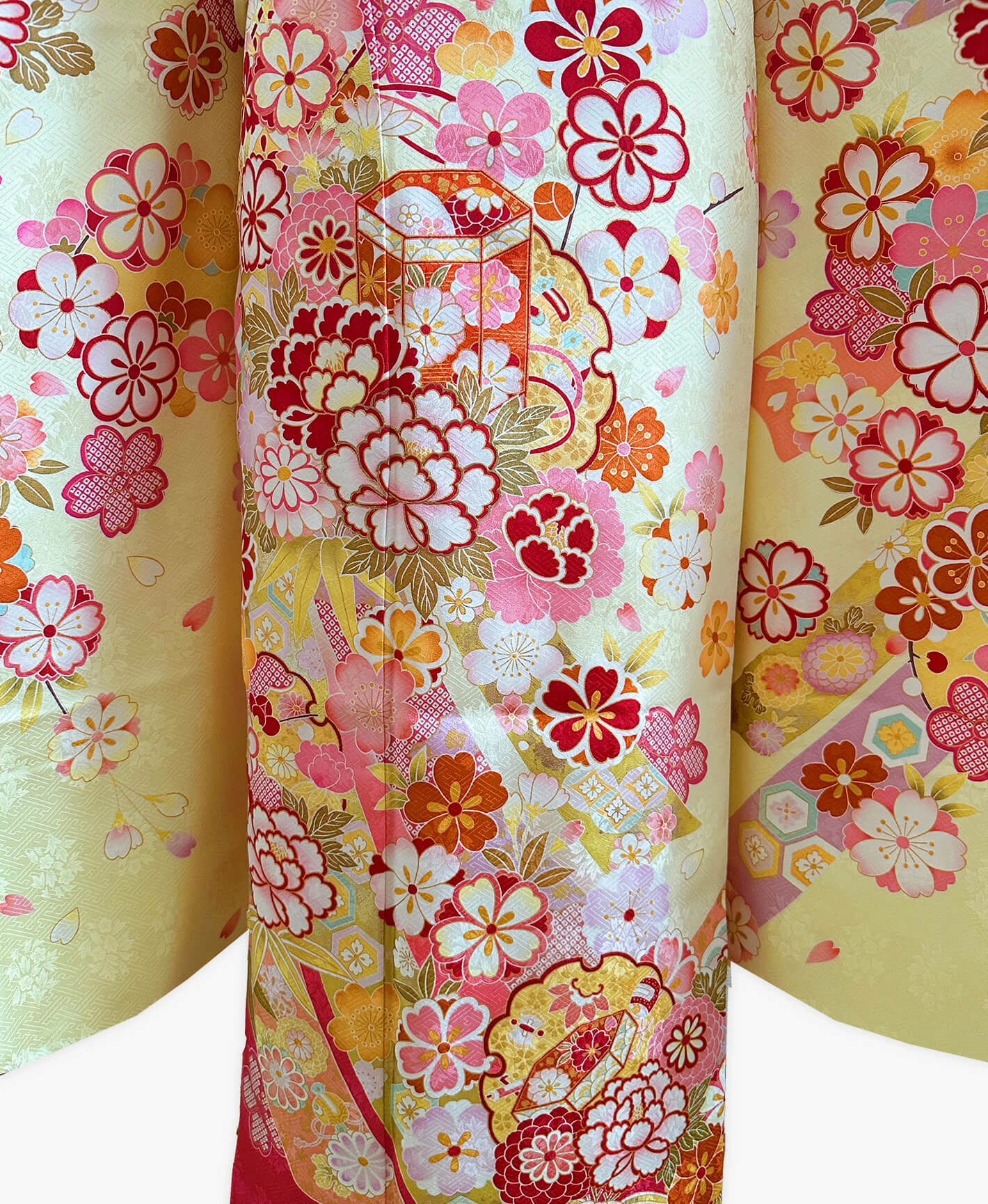 淡黄色 黄系 金彩 貝桶 百花繚乱 振袖 - 画像 5