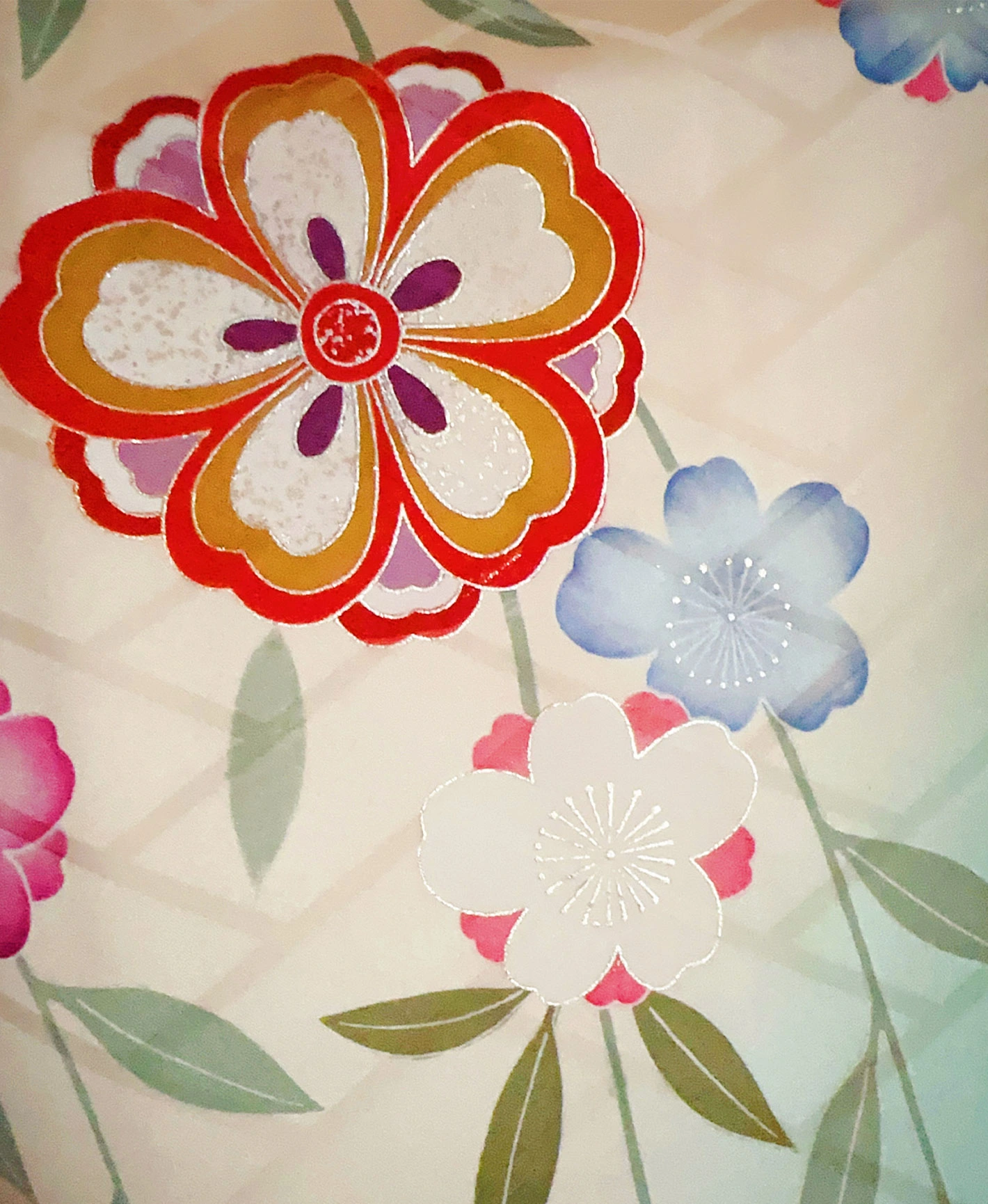 青竹色 緑系 暈し染め 駒刺繍 金彩 枝垂れ桜 振袖レンタル - 画像 8