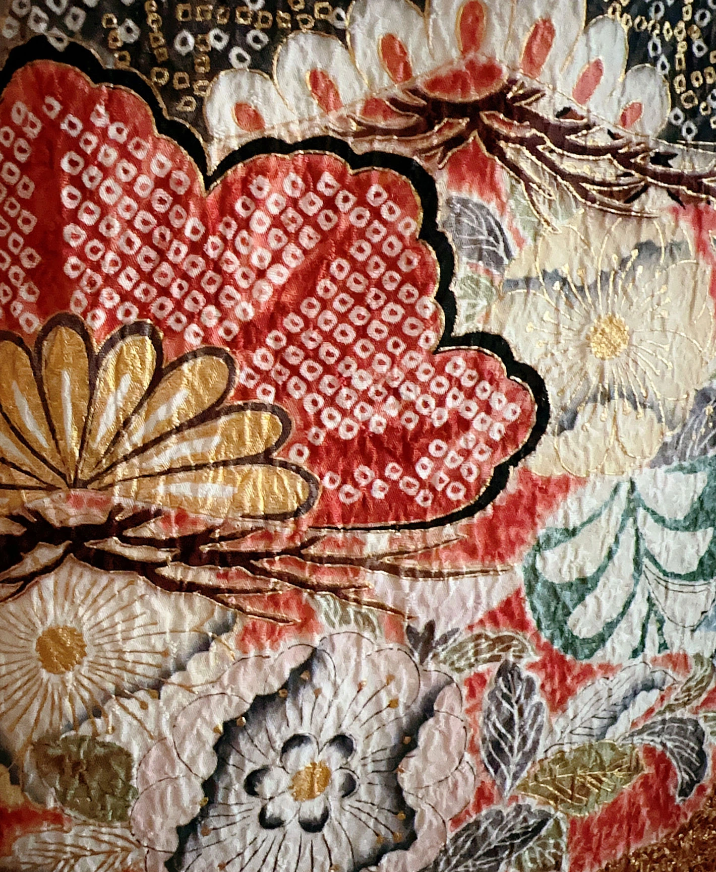 木賊色 緑系 暈し染め 絞り 藤 松 花草 振袖レンタル - 画像 8
