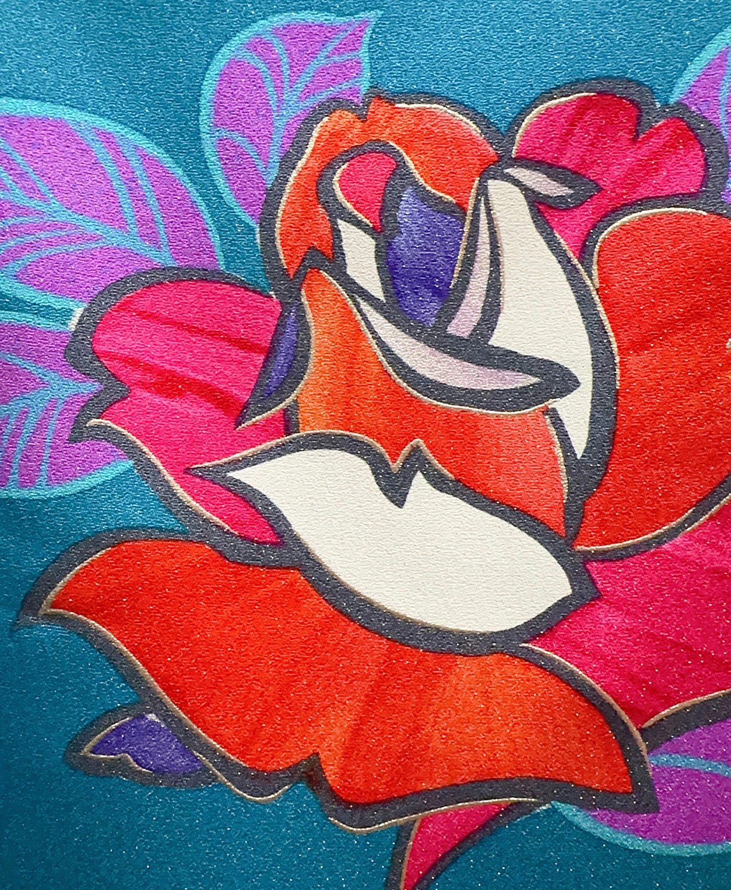 納戸色 青系 暈し染め 蝶 花草 振袖レンタル - 画像 7