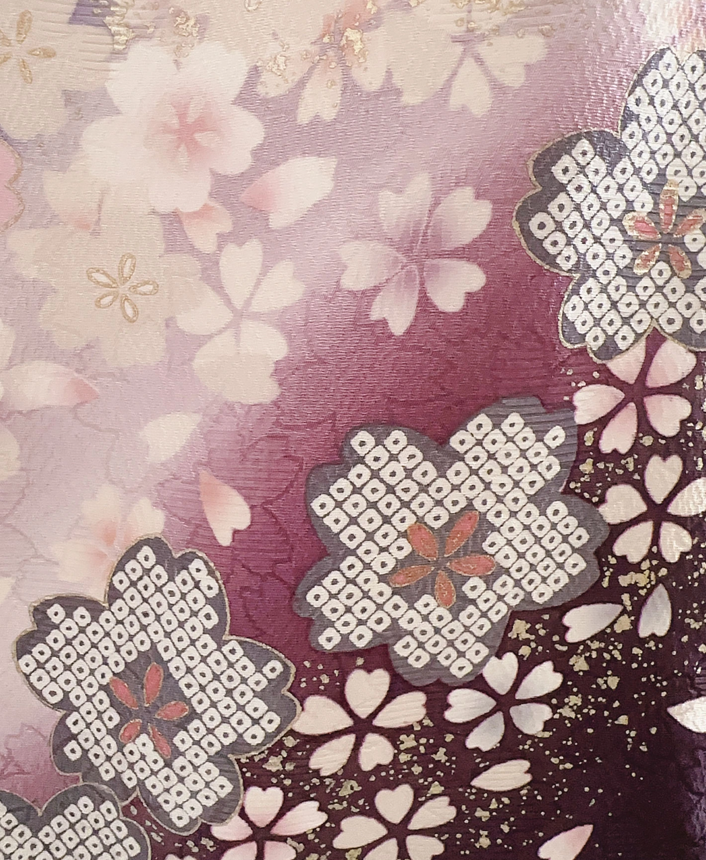 白 白系 暈し染め 駒刺繍 金彩 桜吹雪 振袖レンタル - 画像 8