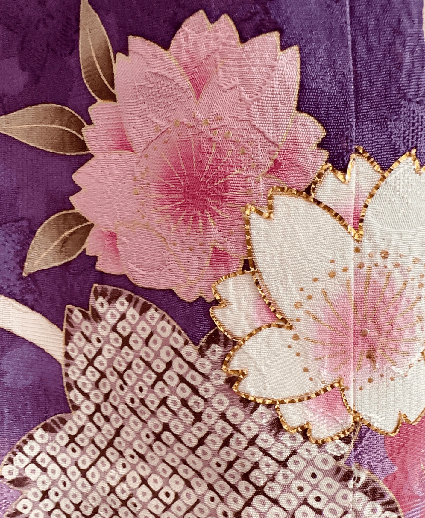 菖蒲色 紫系 暈し染め 金彩 桜 芝草 振袖レンタル - 画像 6