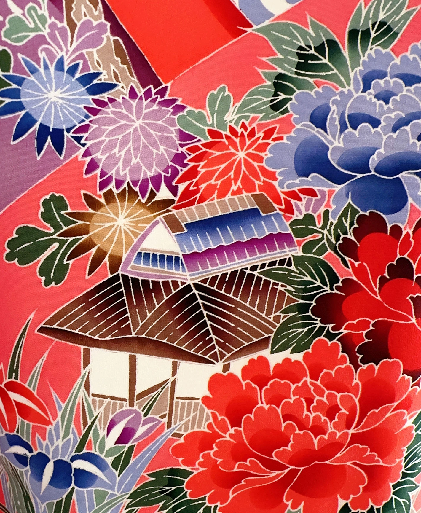 紫水晶 灰系 紅型 手描き 垂枝れ桜 花鳥 風景 振袖レンタル - 画像 10